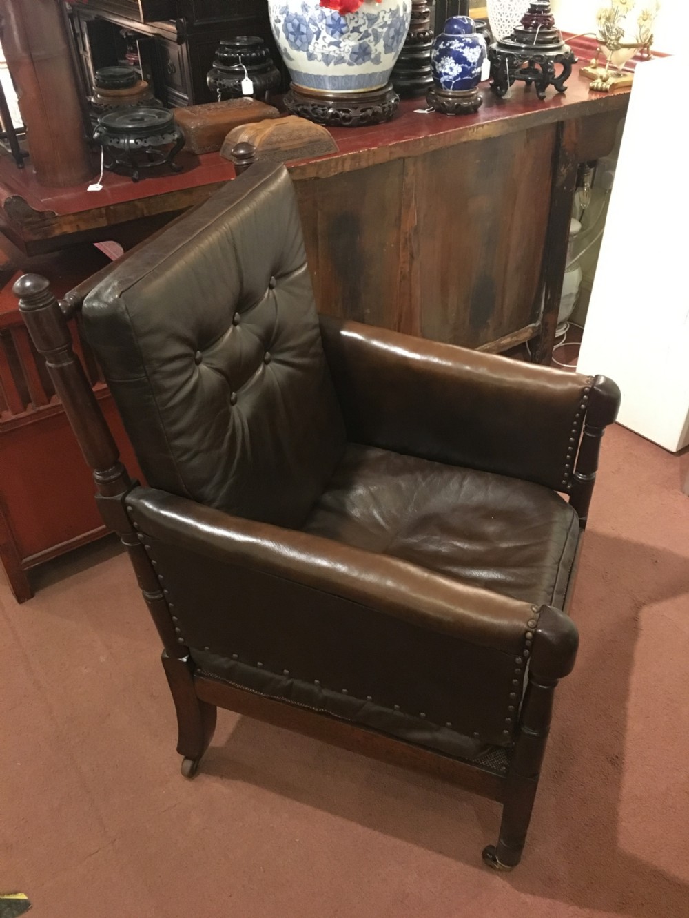 Mahogany Chair with Leather Pad 19th Century  View IV