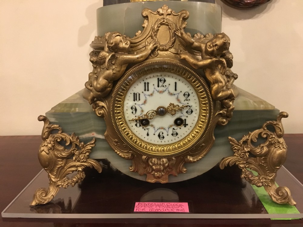 French Clock Striking on a Bell, Attractive Face and Fingers Bronzed Bruchon Sculpture View IV