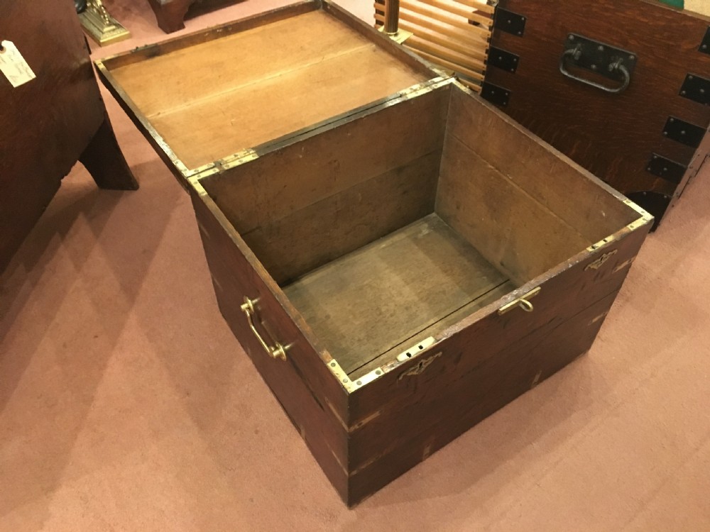 19th Century Brass Bound Oak Silver Chest  View II