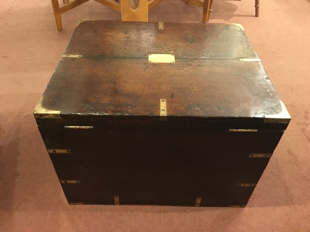 19th Century Brass Bound Oak Silver Chest  View IV