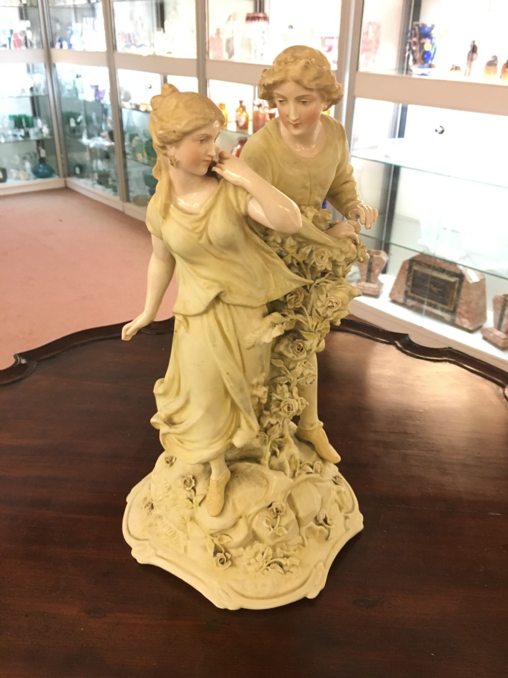 Sitzendorf Figural Lamp Base c1900