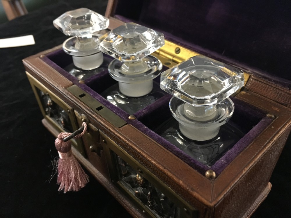 Three Bottle Cologne Tantalus 19th Century View III