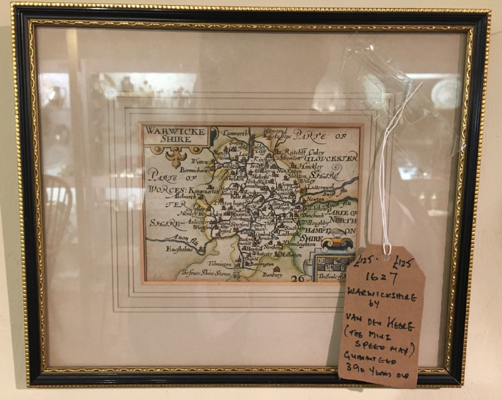 Antique Map of Warwickshire by Van De Keere 1627