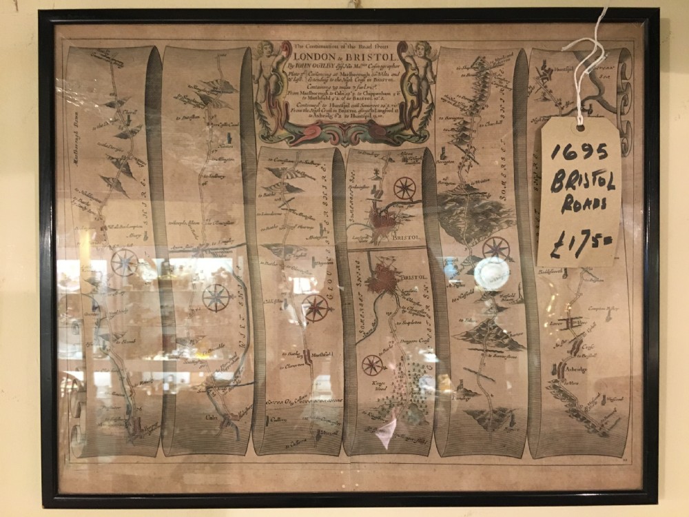 Antique Map of Bristol Roads 1695