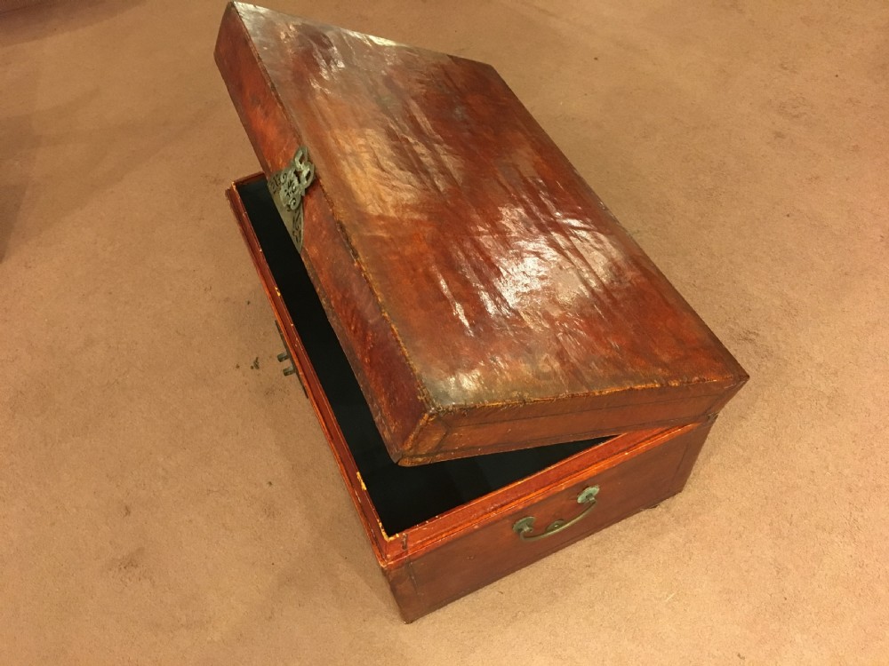 Chinese Parchment Leather Trunk Circa 1900 View III