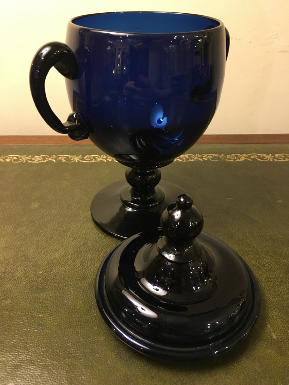 A Rare Bristol Blue, Lidded Bowl c1810 View II