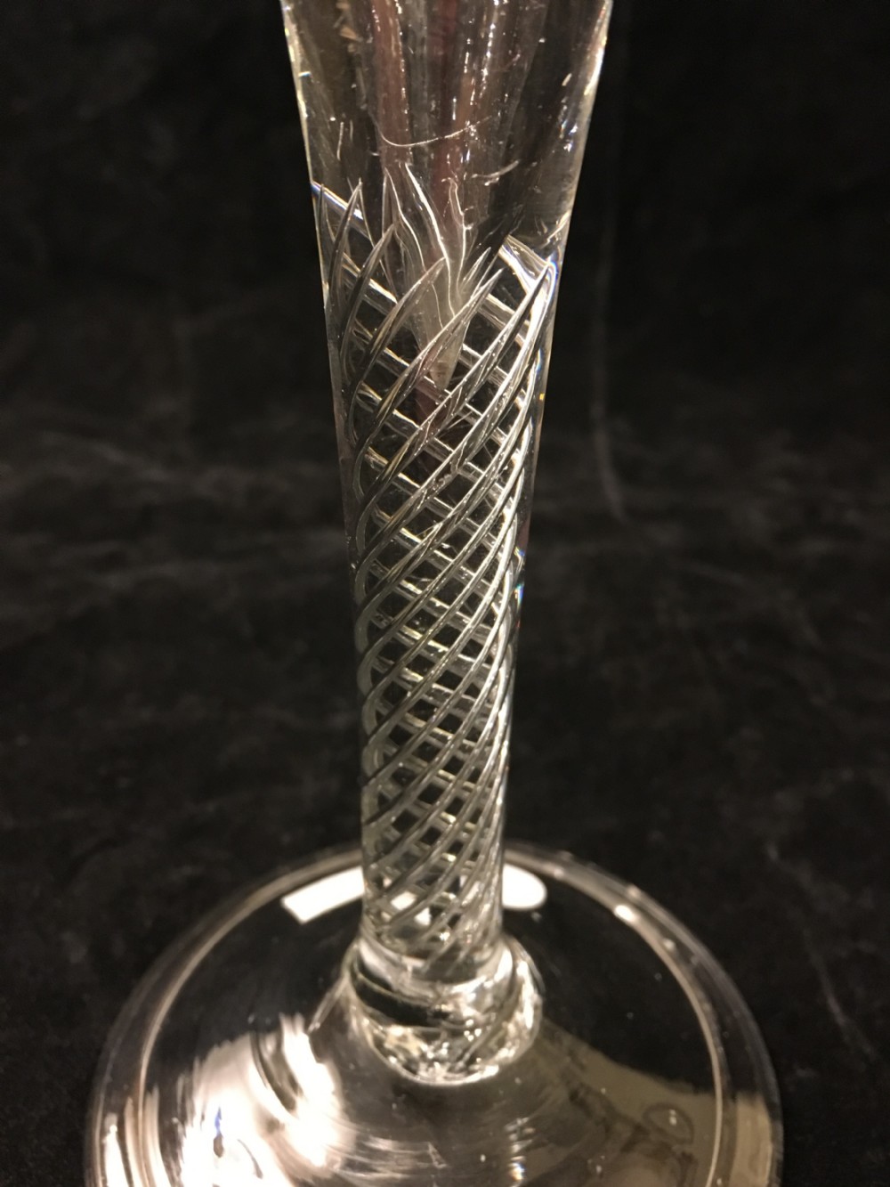 Fine 2 Piece Drawn Trumpet Champagne Glass c1745 View II