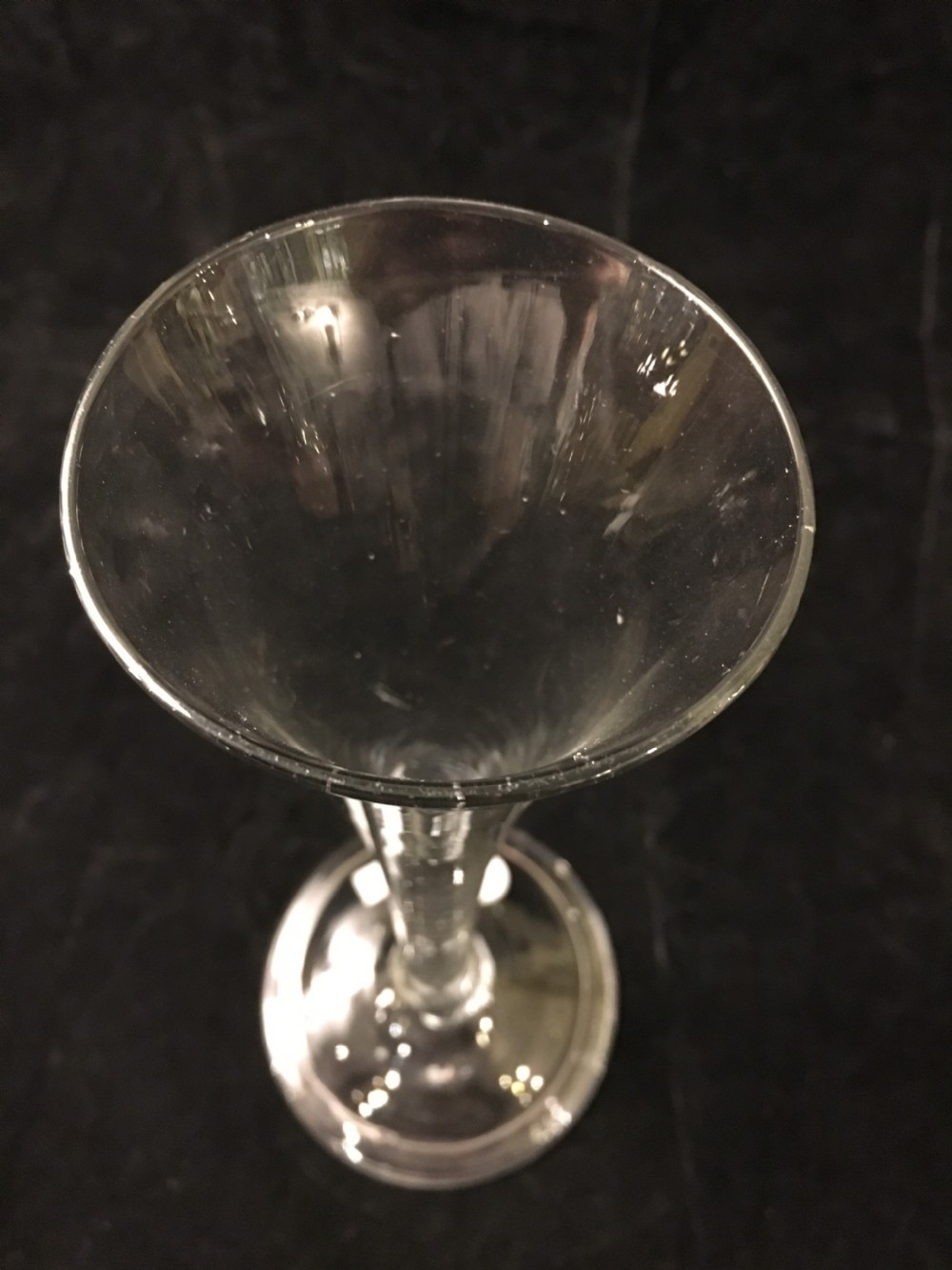 Fine 2 Piece Drawn Trumpet Champagne Glass c1745 View III