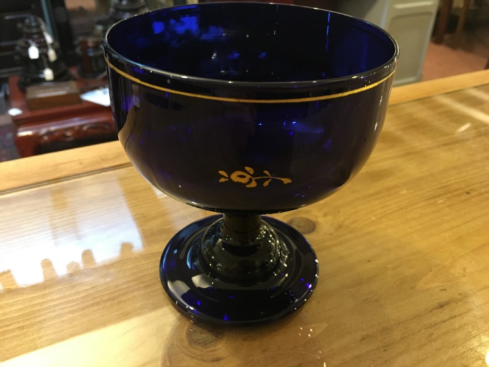 Bristol Blue Sugar Bowl with Gilt Lettering c1820 View III