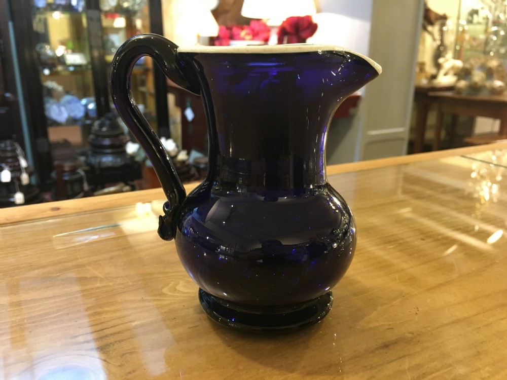 A Rare Bristol Blue Baluster Jug c1800
