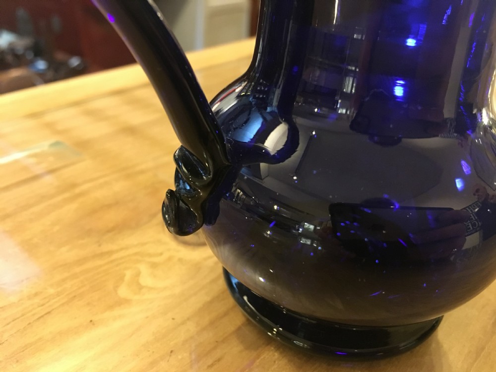 A Rare Bristol Blue Baluster Jug c1800 View III