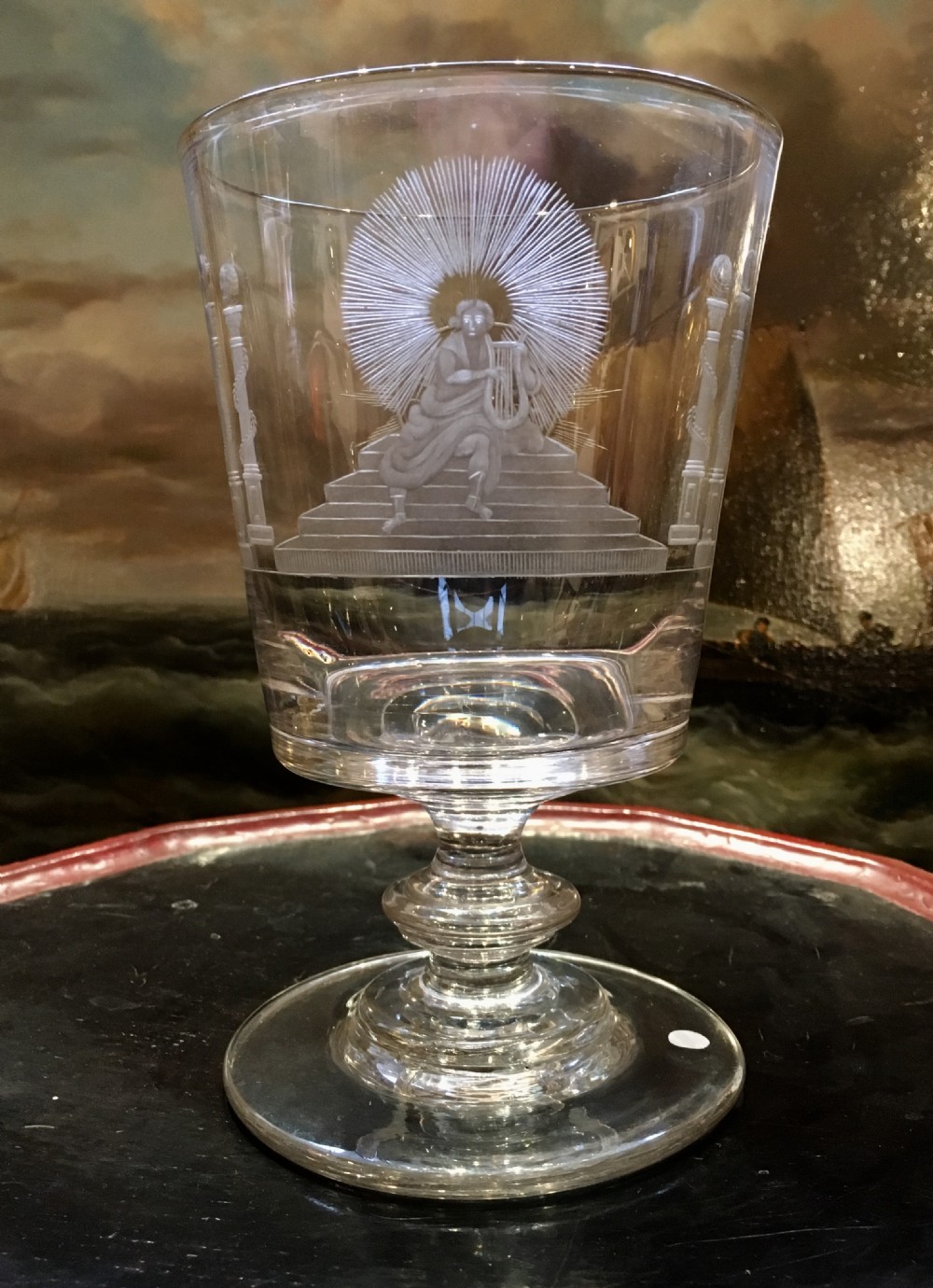 Large Bucket Shape Masonic Rummer c1810