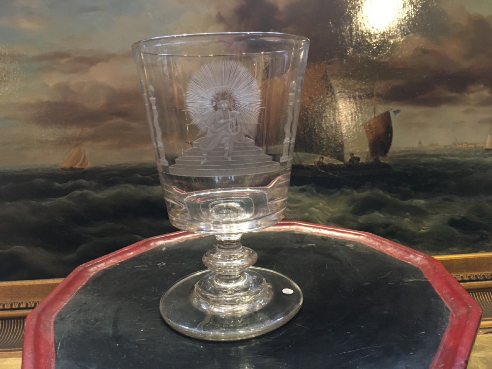 Large Bucket Shape Masonic Rummer c1810 View II