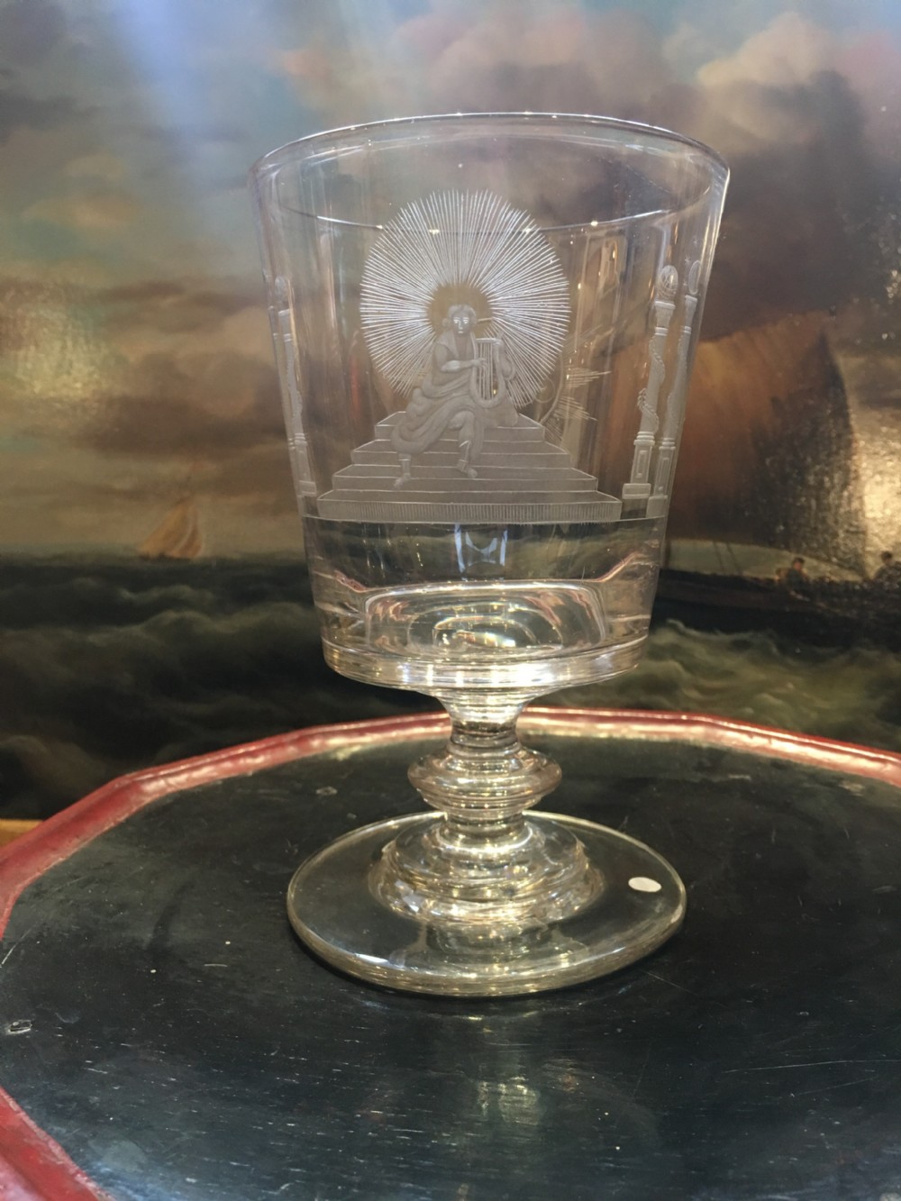 Large Bucket Shape Masonic Rummer c1810 View III