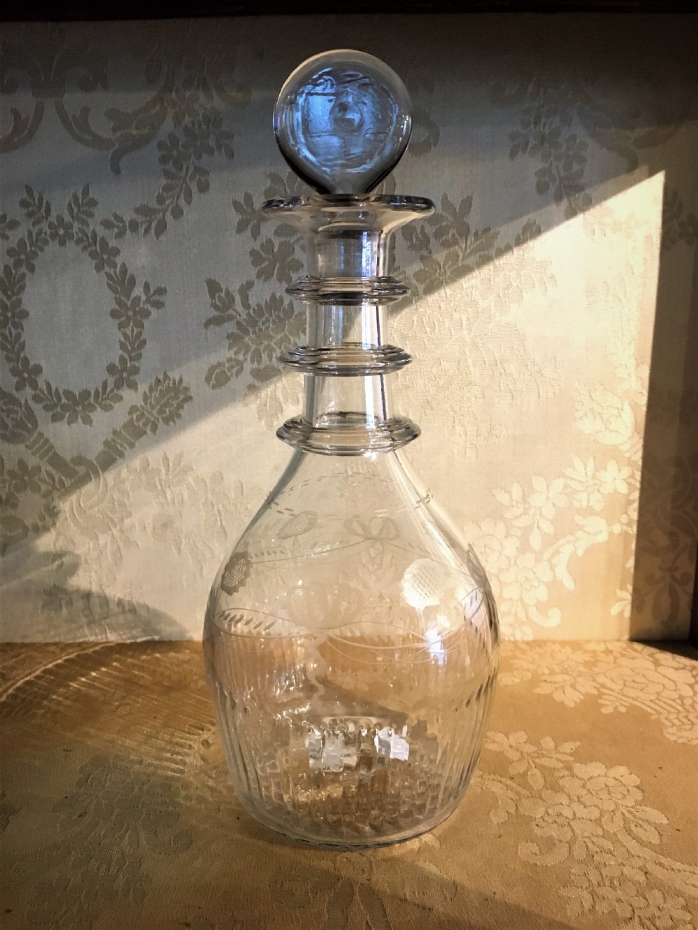 An Irish (Cork) Waterloo Co. Cork with Moulded Flute Base c1815
