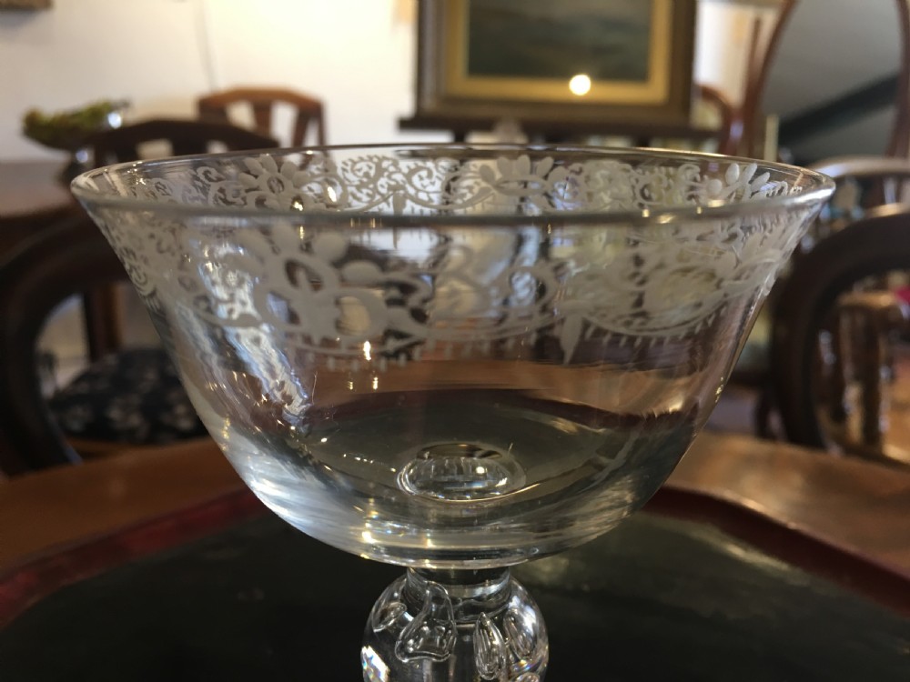 A Fine Champagne Bowl with a Band of baroque Engraving c1740 View III