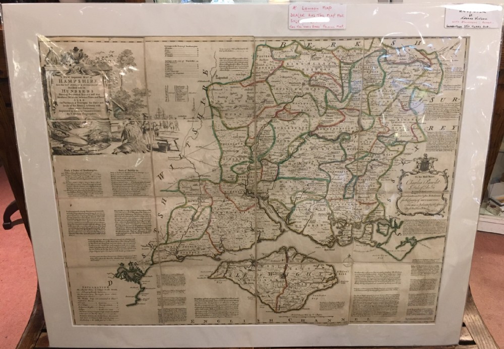 Antique Map of Hampshire - Thomas Kitchen c1760