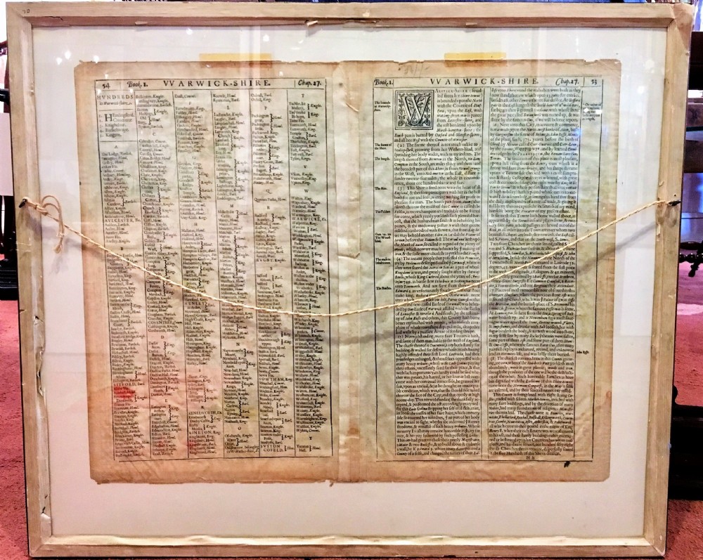 Antique map of Warwickshire by John Speed 1610 View II