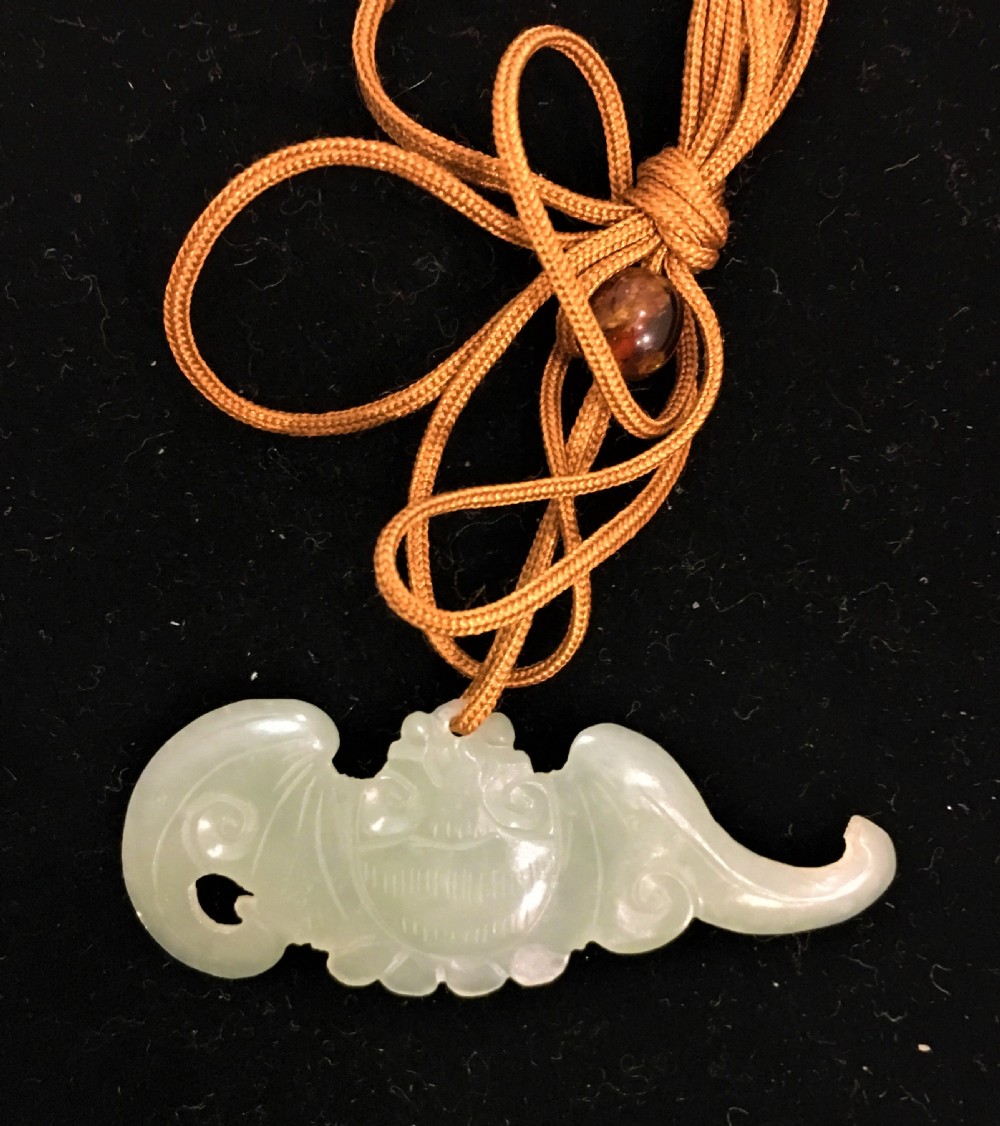 Chinese Jade Carving of a Bat C19th