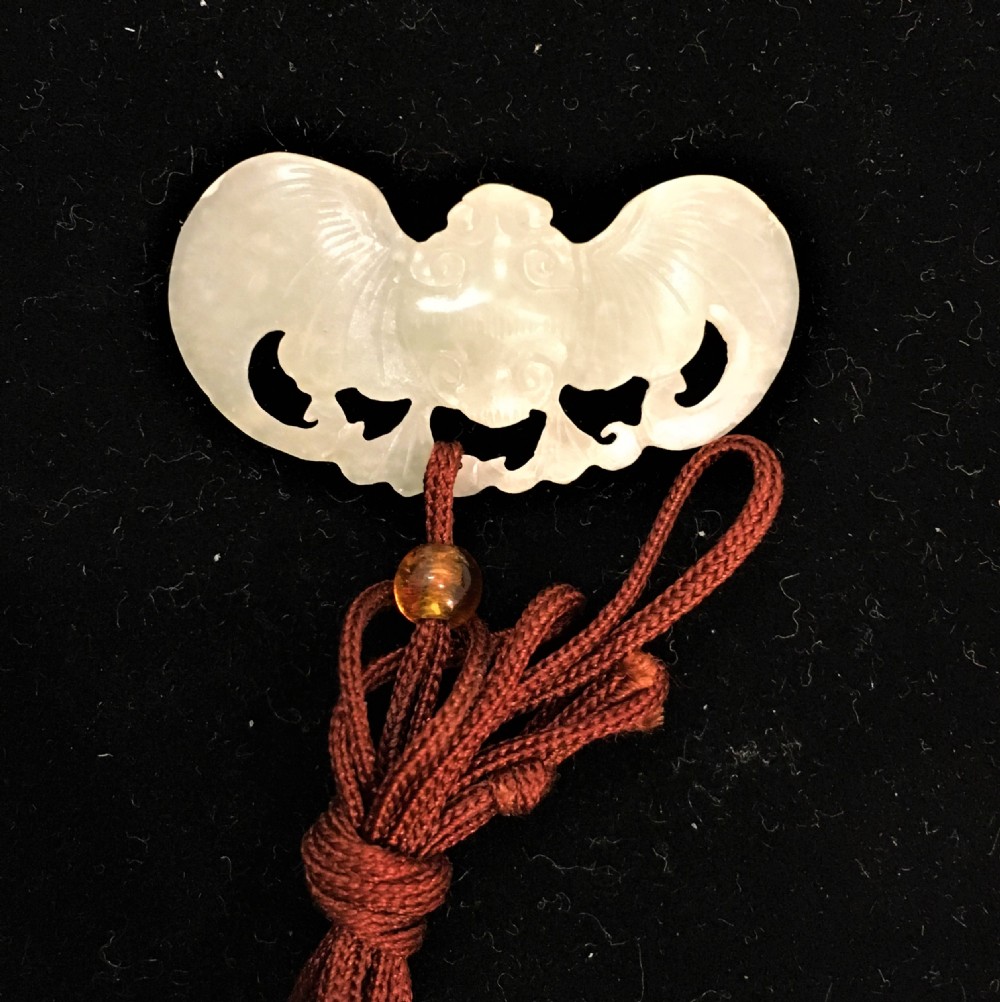 Chinese Jade Carving of a Bat C19th