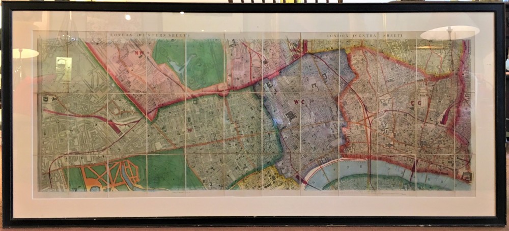 Antique Map of London, Original Map, Original Hand Colour 1860