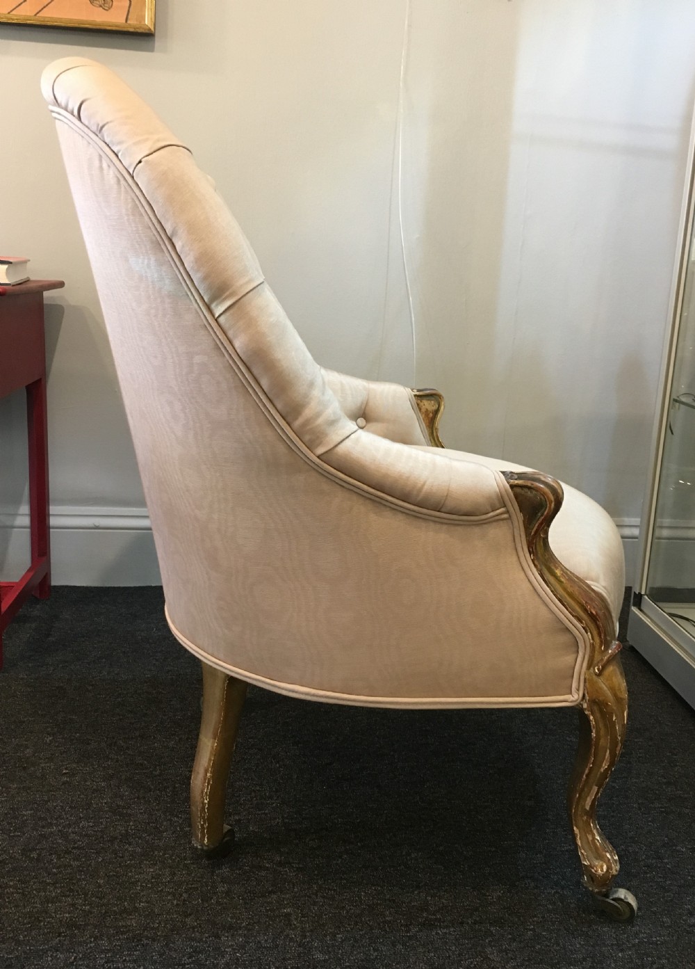 Silk Covered Gilt Wood Chair c1840 View IV