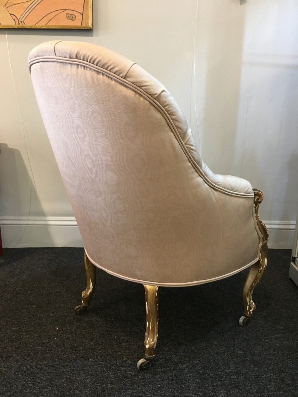 Silk covered gilt wood chair c1840 - Original Gilt Finish View III