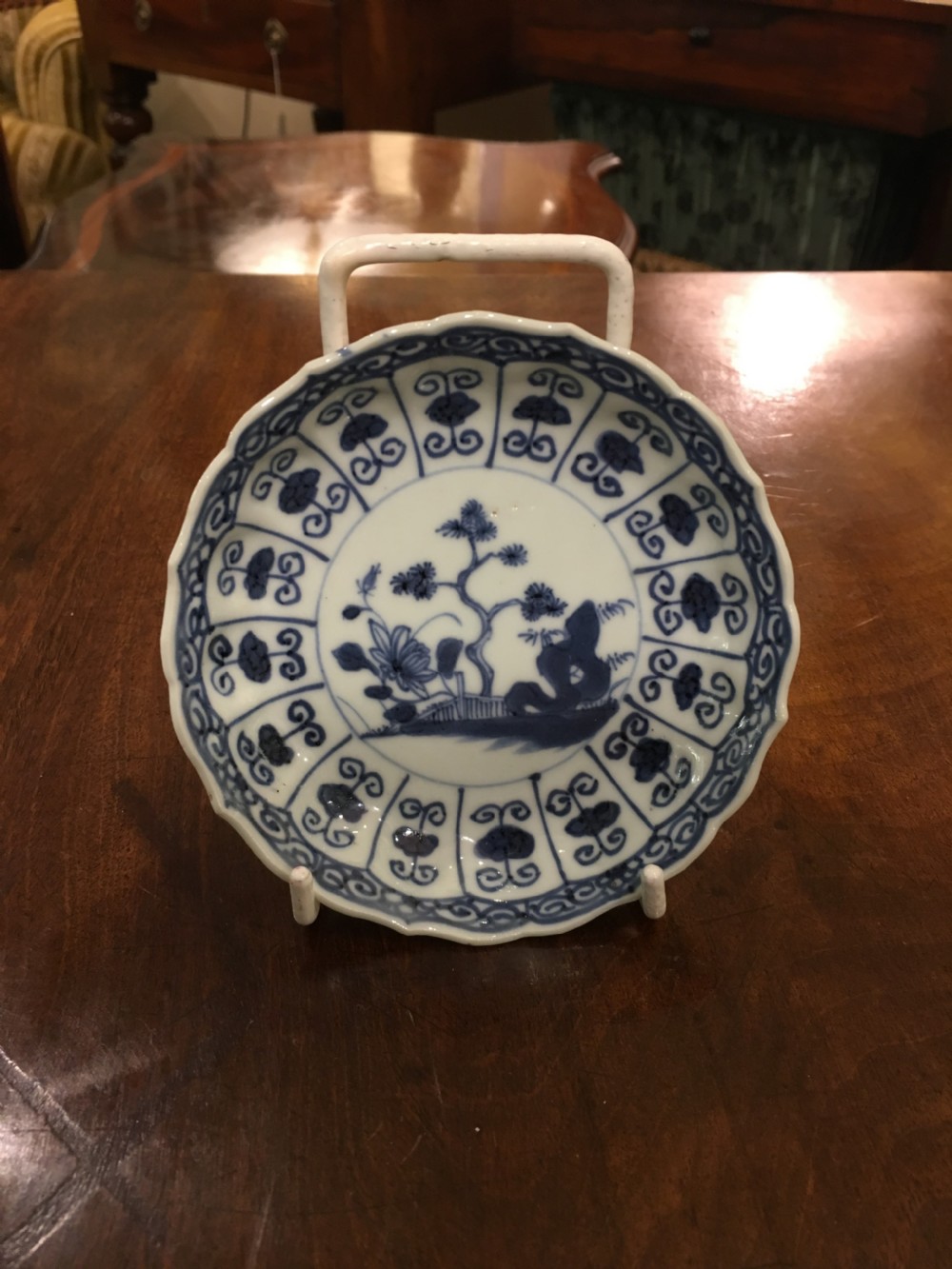 A Pair of Kangxi (1662-1722) blue and white small plates of garden scene View II