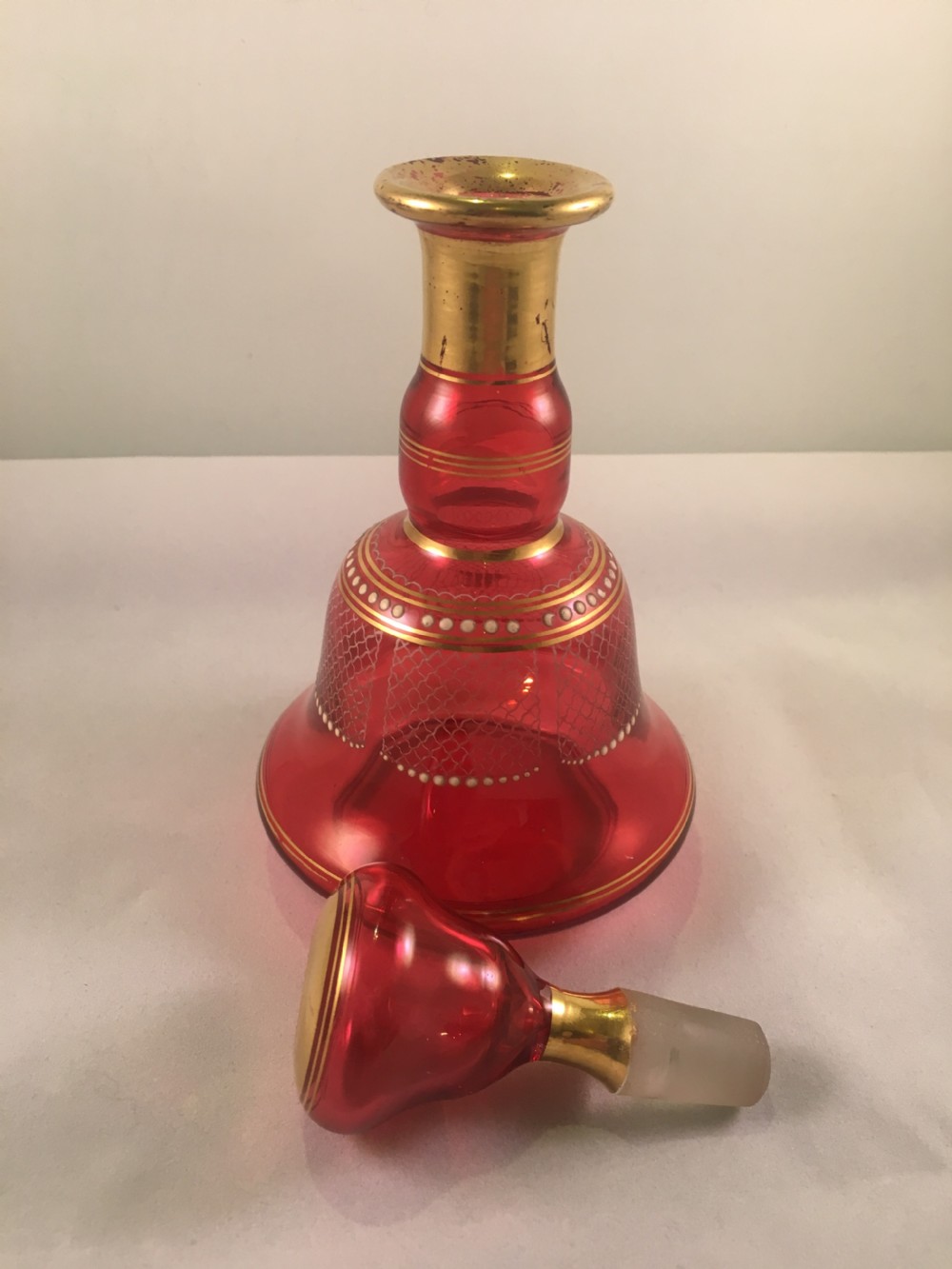 Cranberry Gilded Scent Bottle c1900 View II