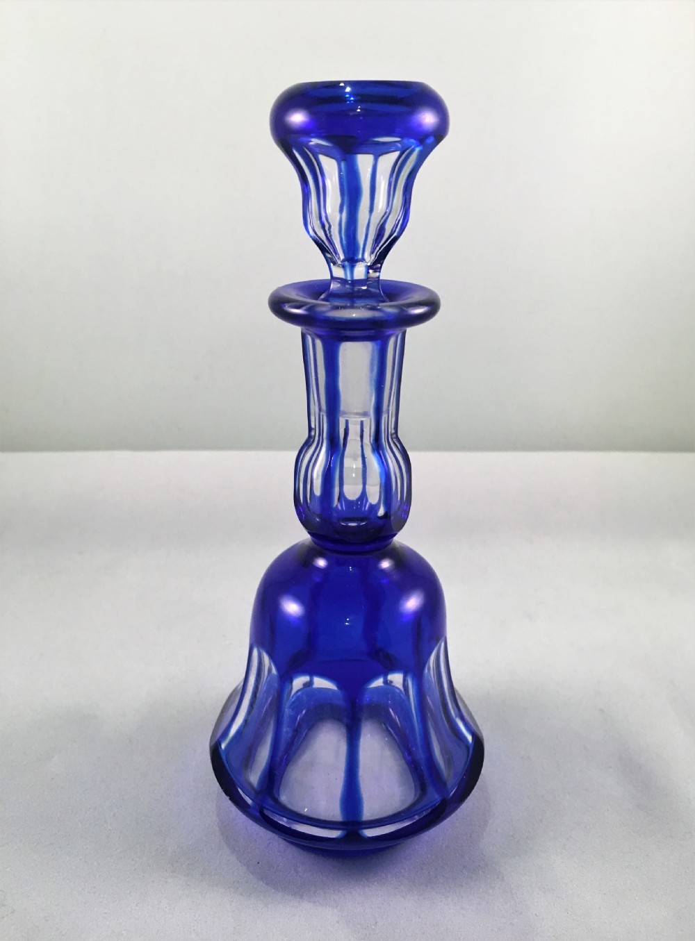 Victorian Blue Flashed Scent bottle c1860