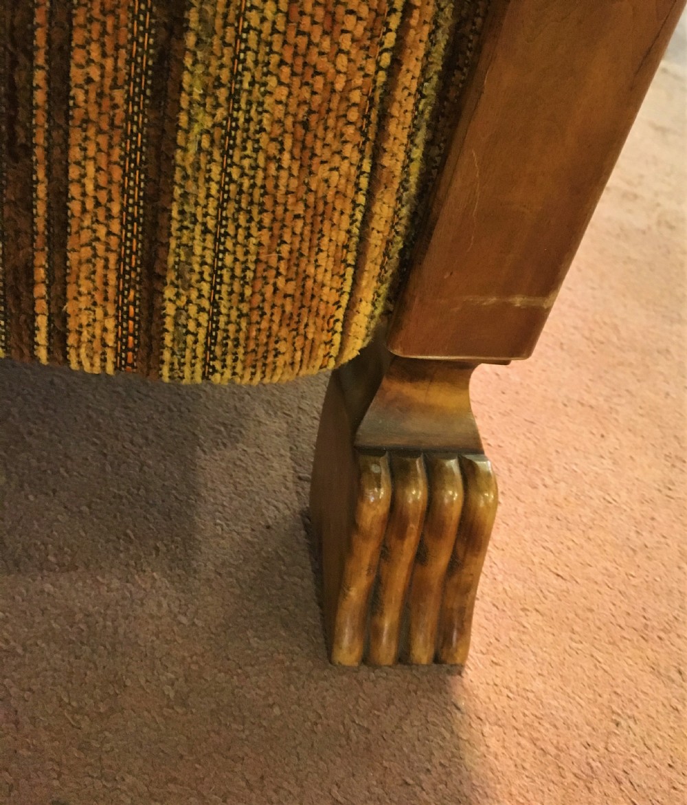 Pair of Scandinavian Art Deco Chairs with original Upholstery c1930-40 View II