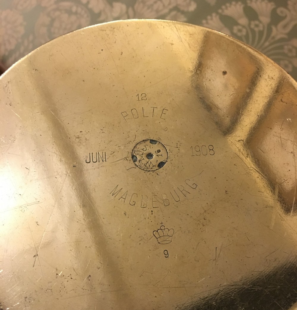 German Trench Art Decorated Brass Shell Case Dated 1908 View IV