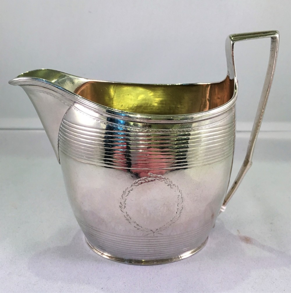 G.B (George Burrows?) George III Silver Cream Jug. Hallmarked London 1799 