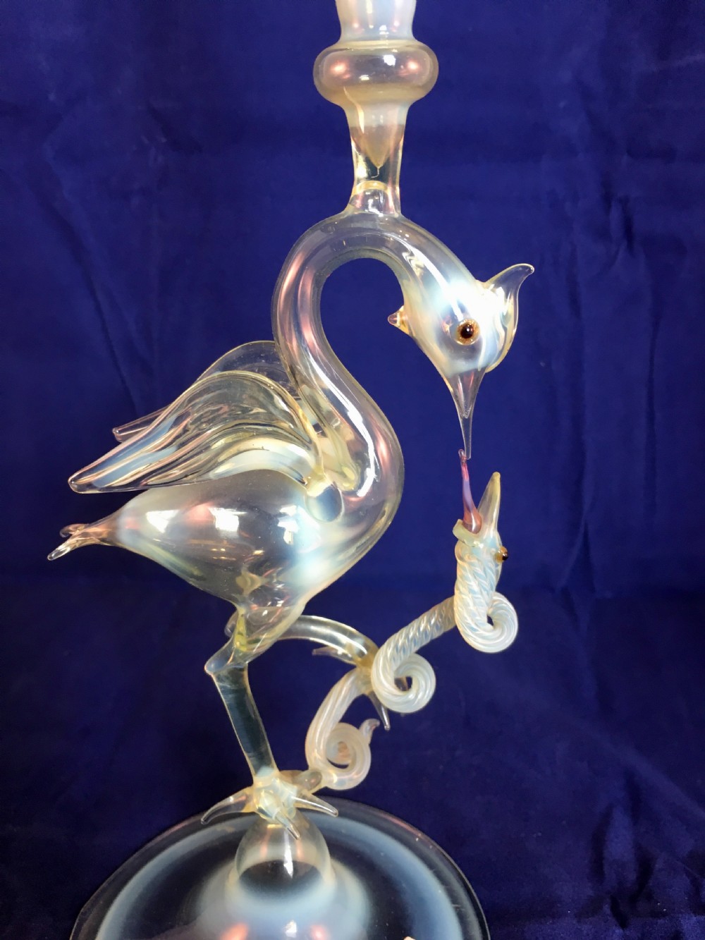 'Salviati' Venetian Opalescent, Bird & Serpent Vase c1870 View II