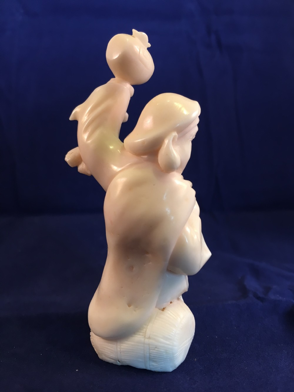Japanese Meiji Period c1868-1912 Ivory Okimono of Daruma Holding a Mallet  View II