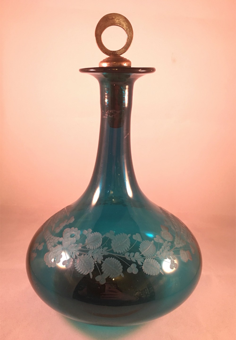  Onion Shape Decanter Engraved with Thistle/Rose/Shamrock c1830 View II
