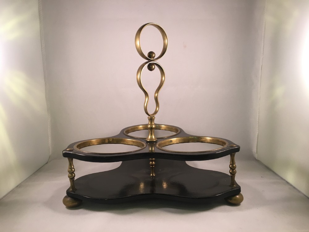 Set of Three Bristol Blue, Club Shape Decanters with Gilt Labels  c1810 View III