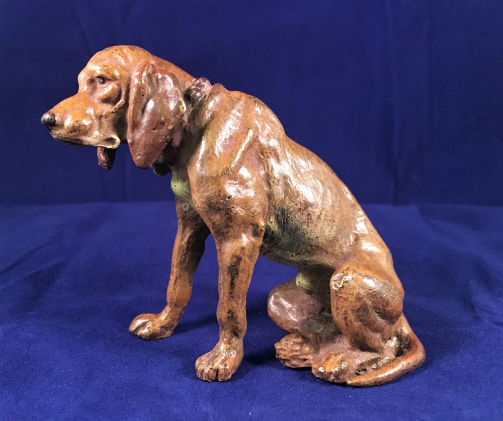 Franz Bergman Bronze Hound, Cold painted c1910-20