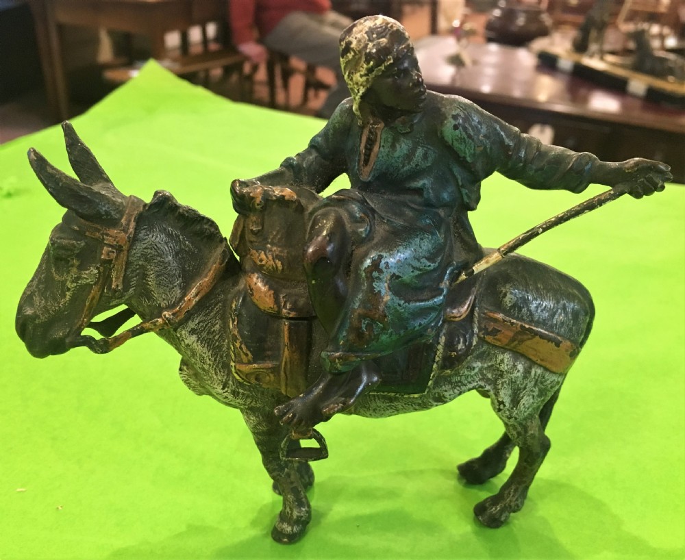 Franz Xaver Bergman Original Austrian Cold painted Bronze Signed with 'B' & Marked 'Geschutet' for Copyright c1900