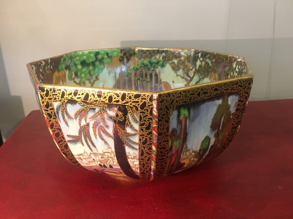 Wedgwood Bowl by Daisy Makeig-Jones 'Poplar Trees' Earthenware Black Fairyland Lustre Bowl  View III