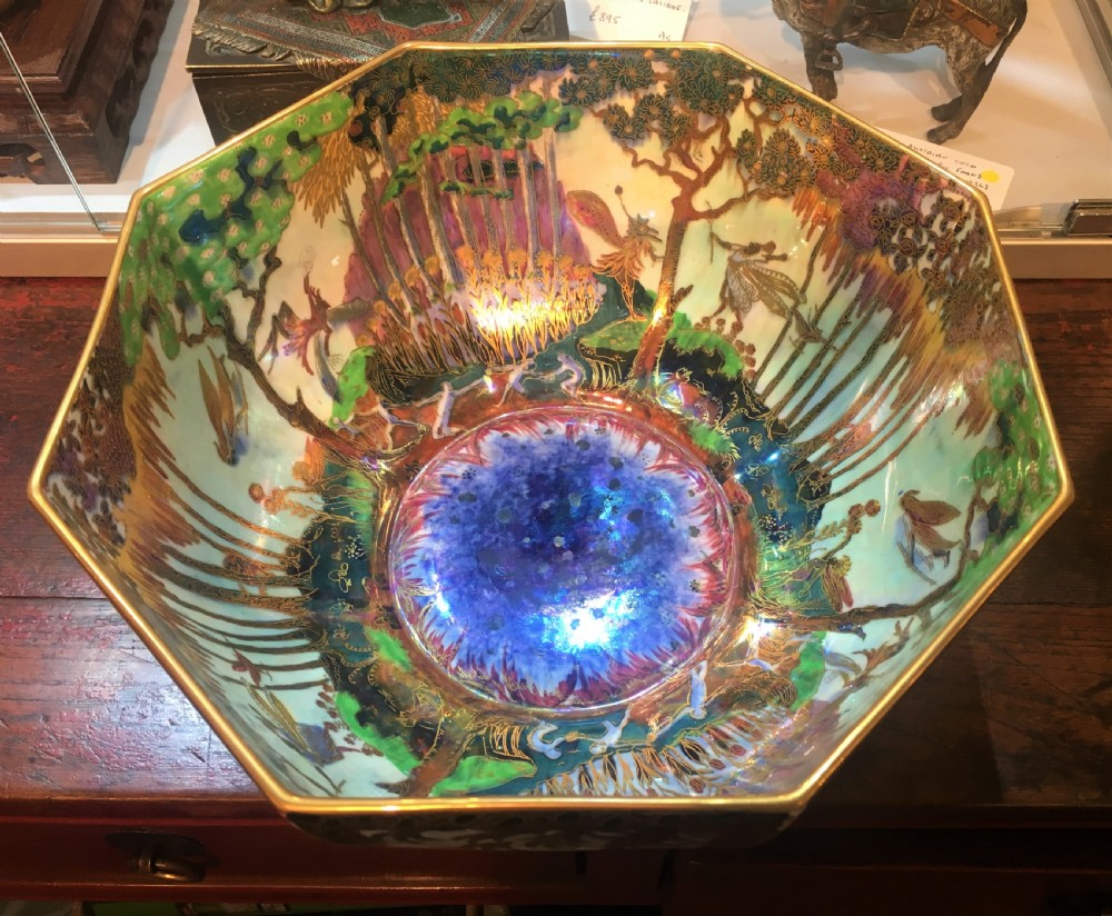 Wedgwood Bowl by Daisy Makeig-Jones 'Poplar Trees' Earthenware Black Fairyland Lustre Bowl  View IV
