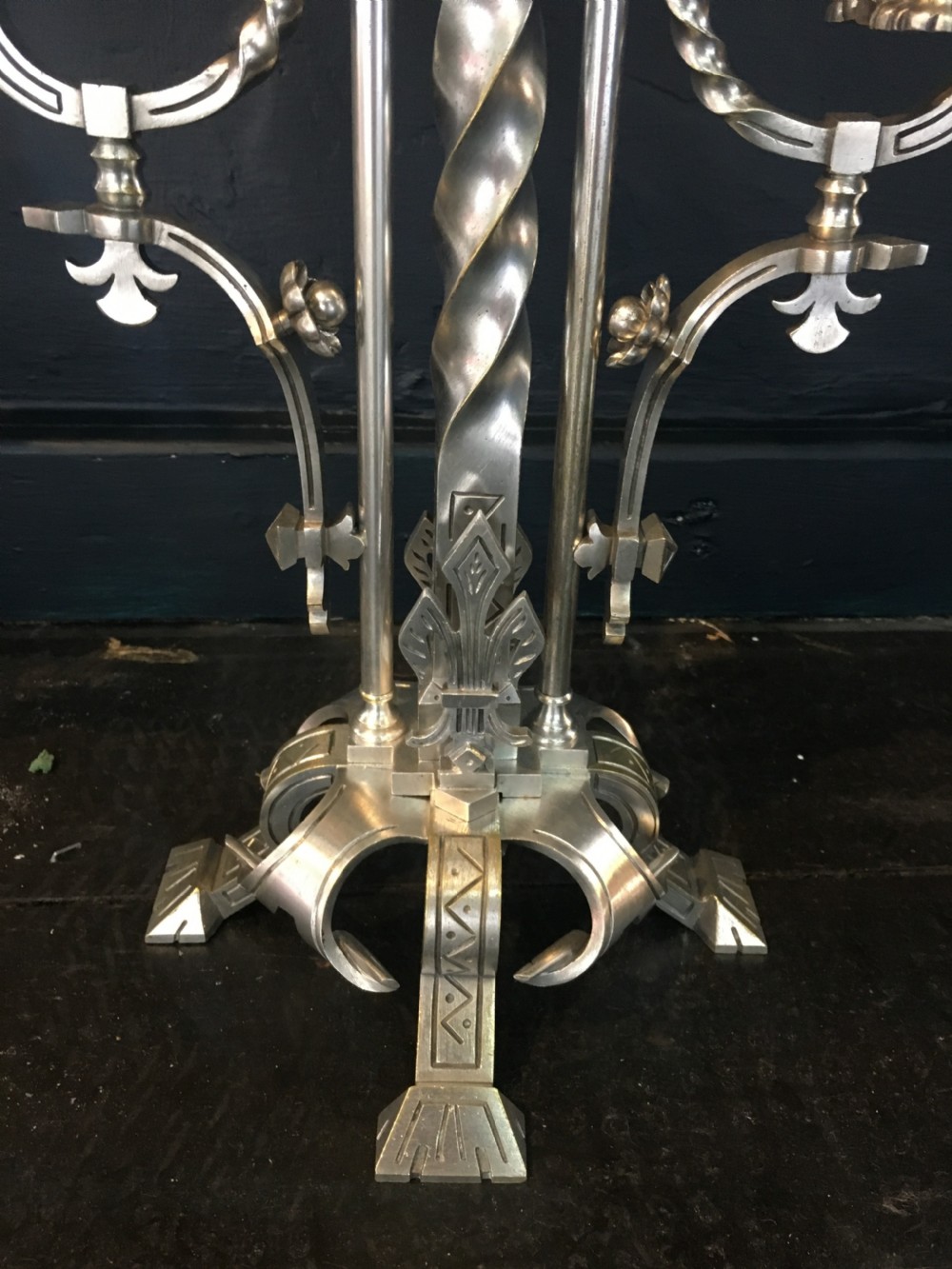 Pair of Gothic Candelabras C19th View III