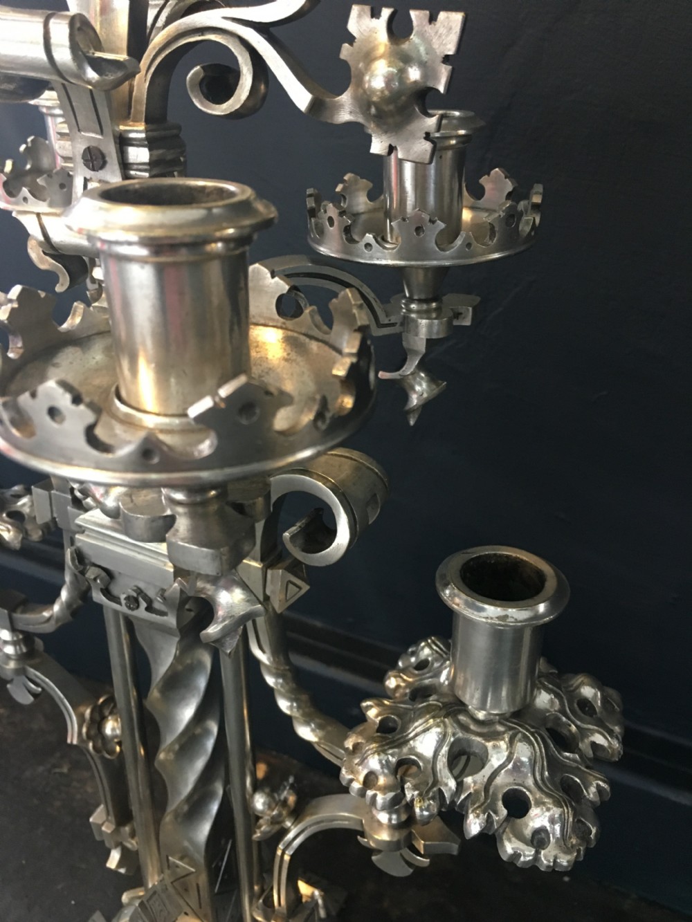 Pair of Gothic Candelabras C19th View IV