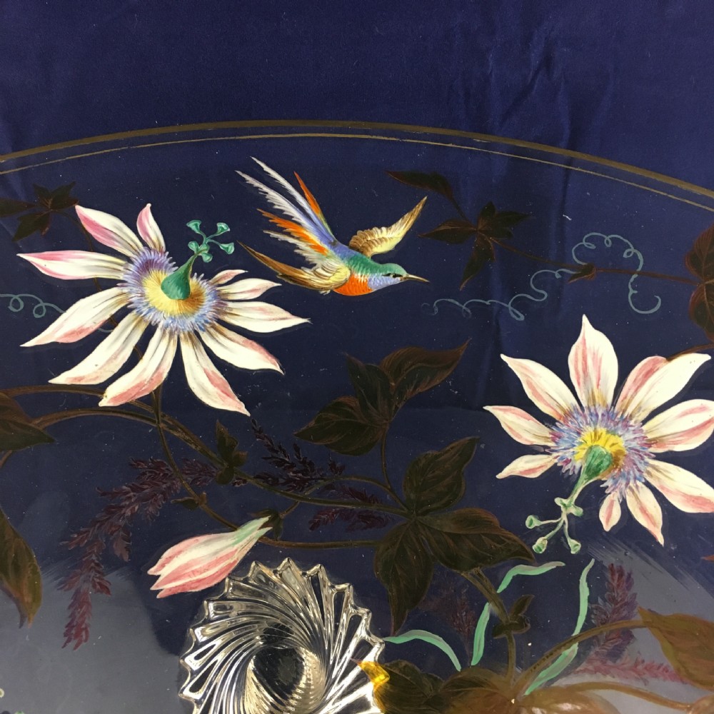 Decorated Bowl with Enamelled Birds & Flowers (Possibly 