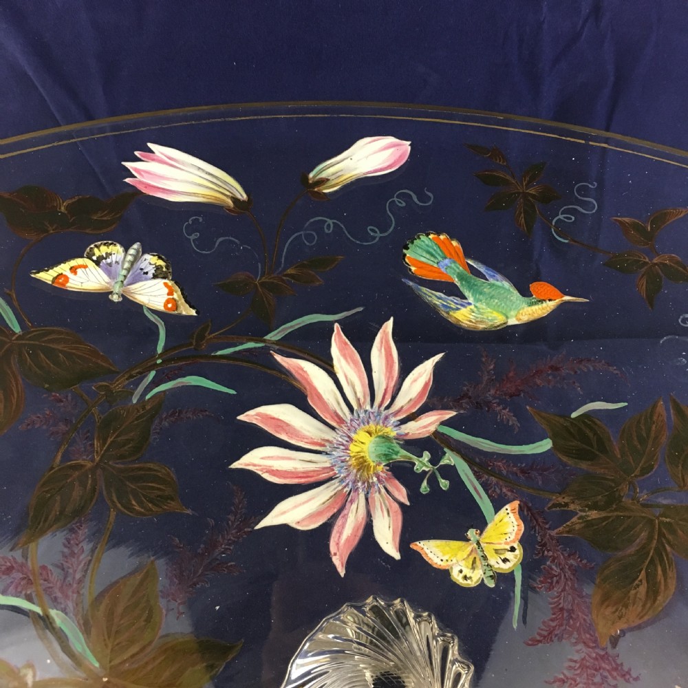 Decorated Bowl with Enamelled Birds & Flowers (Possibly 