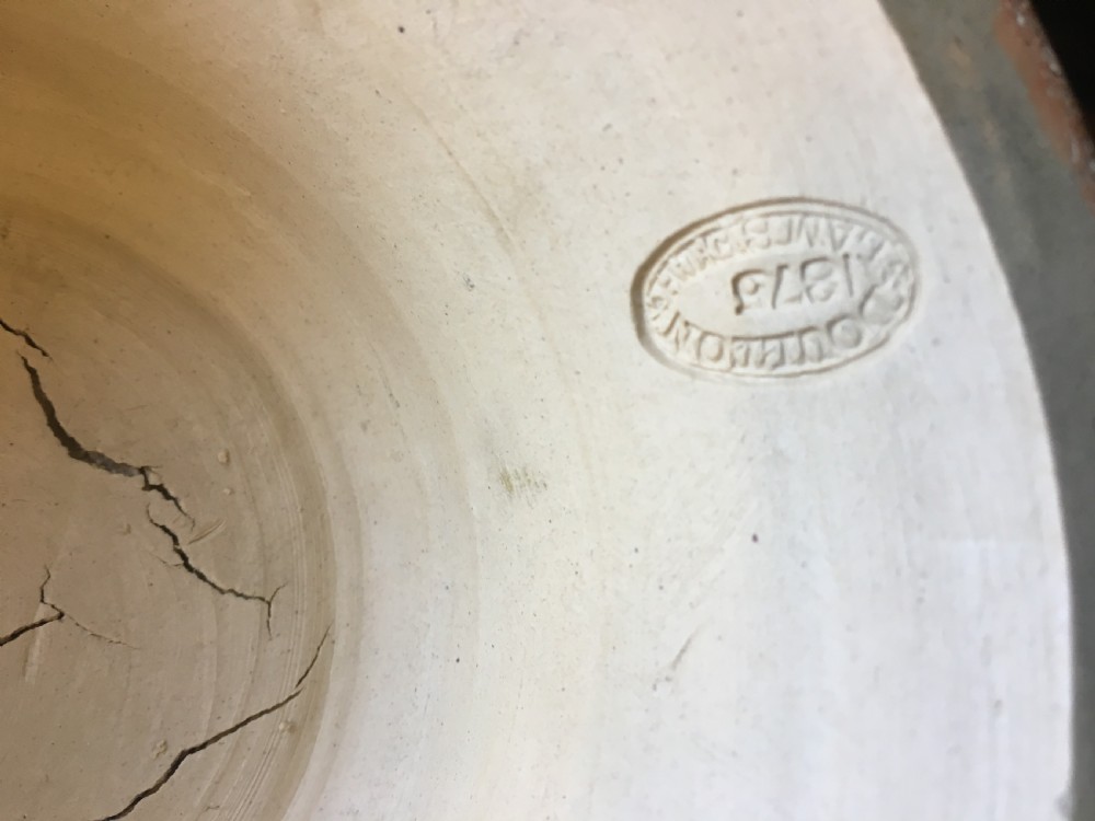 George Tinworth Doulton Lambeth Vase with 1875 Monogram View V