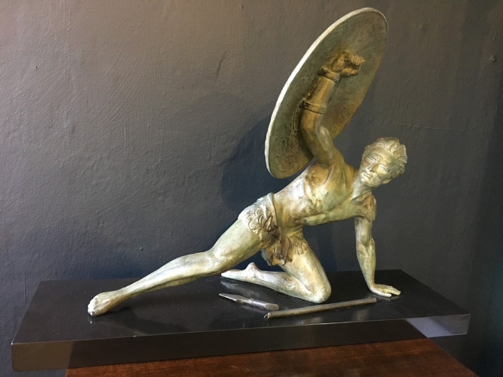 Jean de Roncourt Original French Art Deco Male Hunter Figure  Signed c1920-30 View III