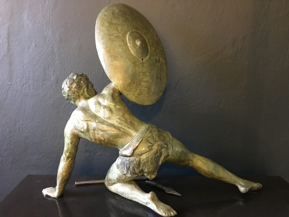 Jean de Roncourt Original French Art Deco Male Hunter Figure  Signed c1920-30 View IV