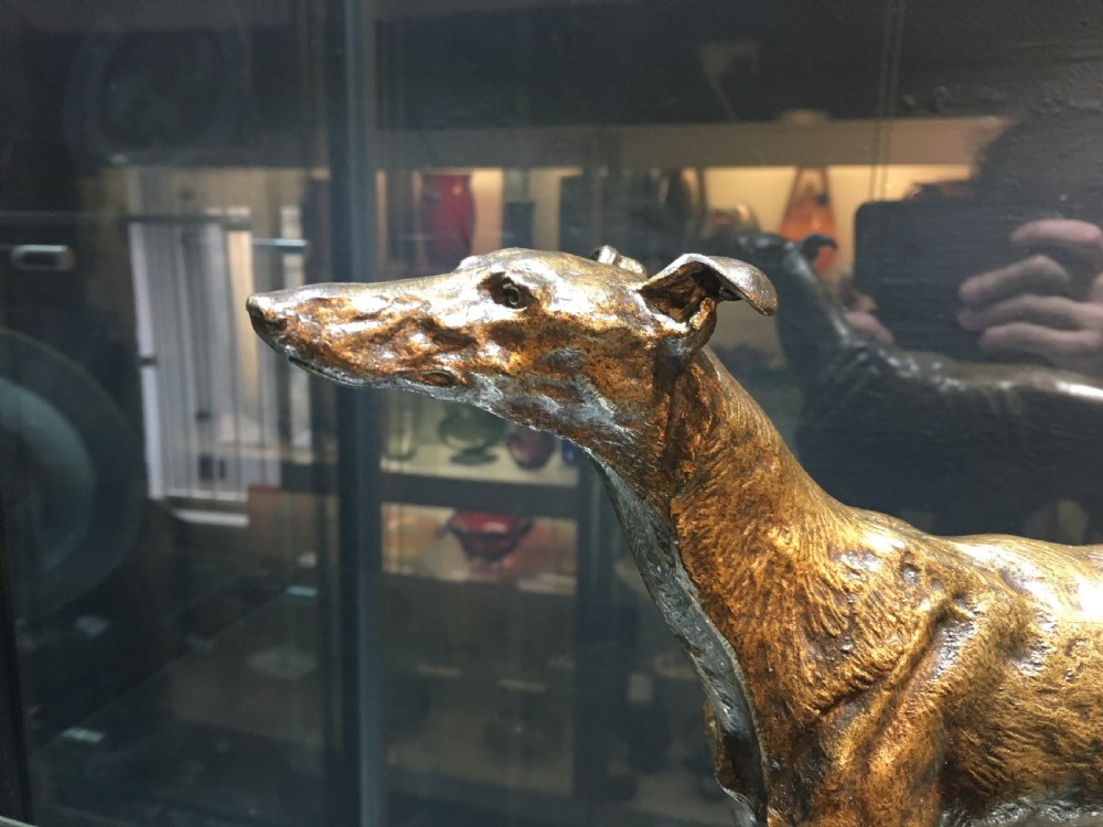 Alfred Dubucand Signed French Greyhound Study Cold cast Bronze C19th View III