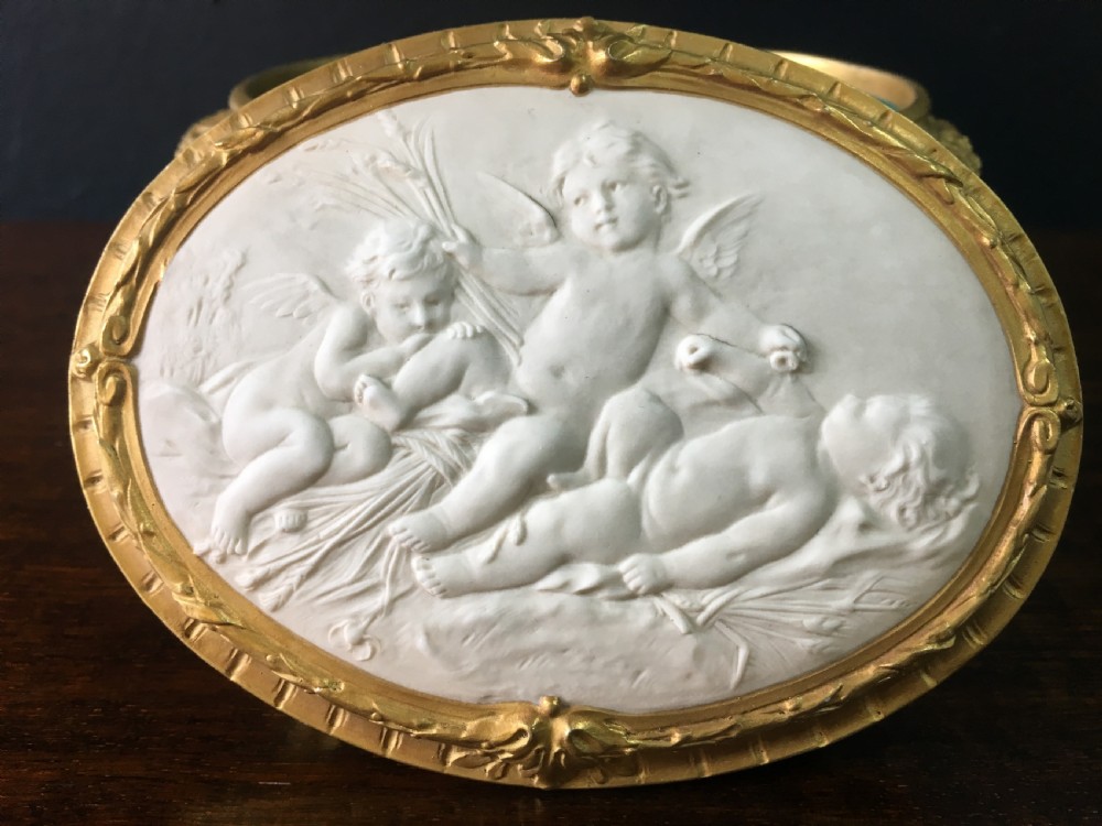 Paul Louchet Art Nouveau Gilt Bronze Mounted Porcelain Powder Bowl & Cover, Paris 1910 View II